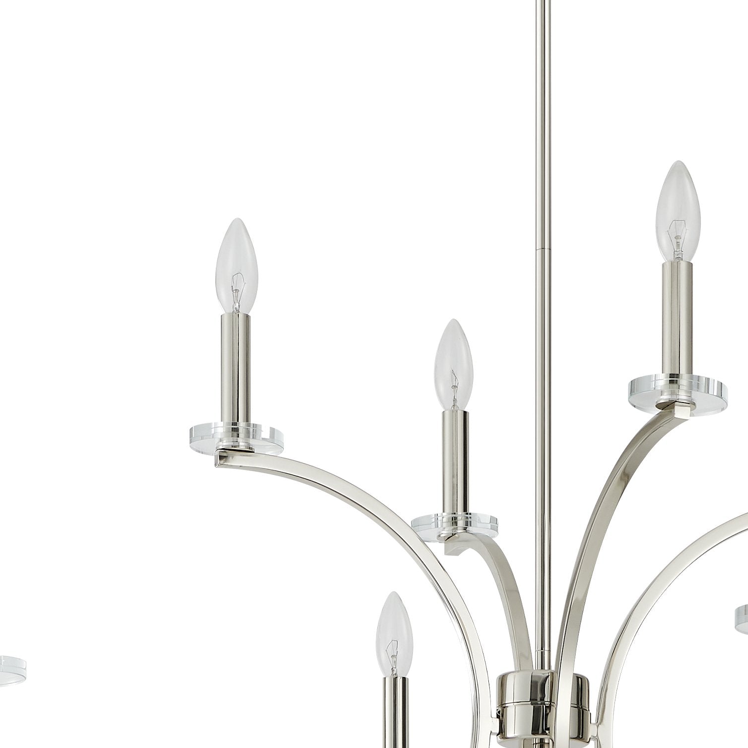 Florian 36-inch 8-light Polished Nickel and Clear Glass Chandelier