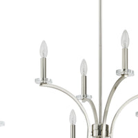 Florian 36-inch 8-light Polished Nickel and Clear Glass Chandelier