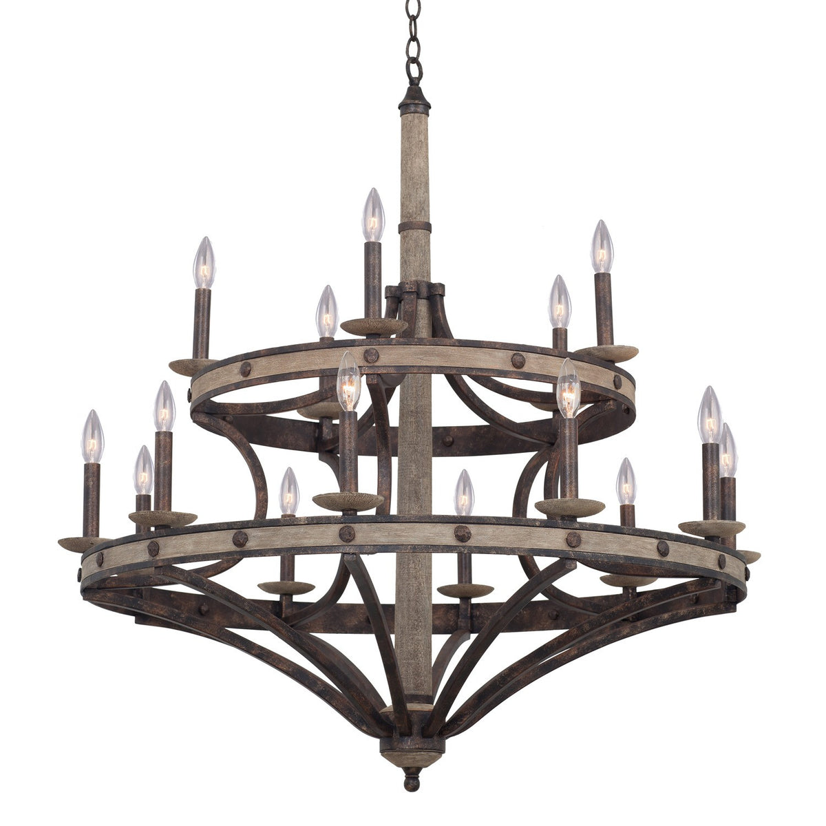 40.5'' Coronado 15 Light Florence Gold Tiered Chandelier