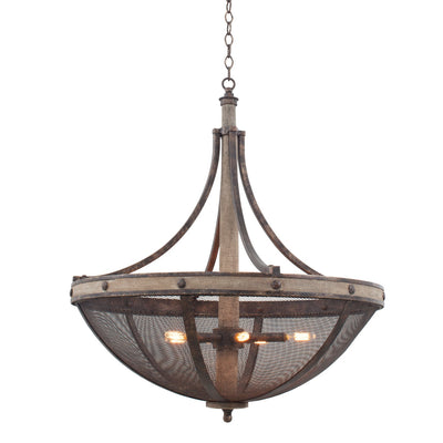 34'' Coronado 6 Light Florence Gold Chandelier