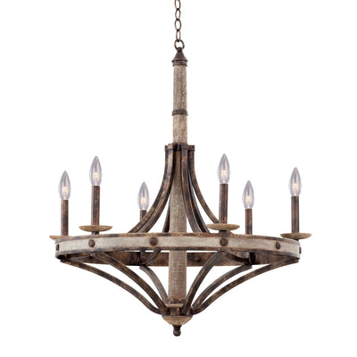 33.5'' Coronado 6 Light Florence Gold Chandelier