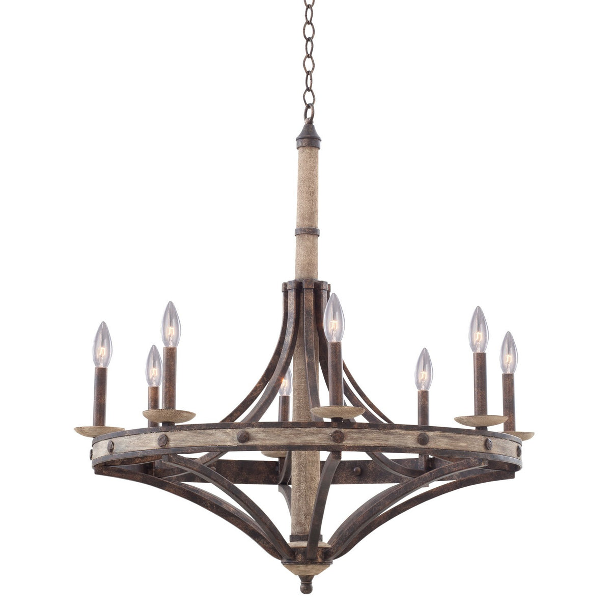 35'' Coronado 8 Light Florence Gold Chandelier