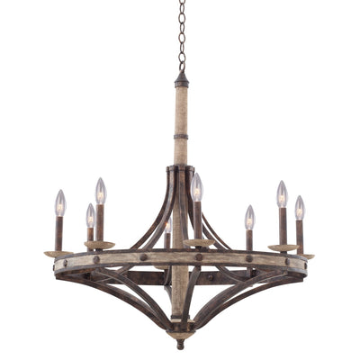 35'' Coronado 8 Light Florence Gold Chandelier
