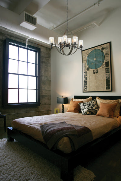 23'' Irvine 8 Light Vintage Iron Chandelier