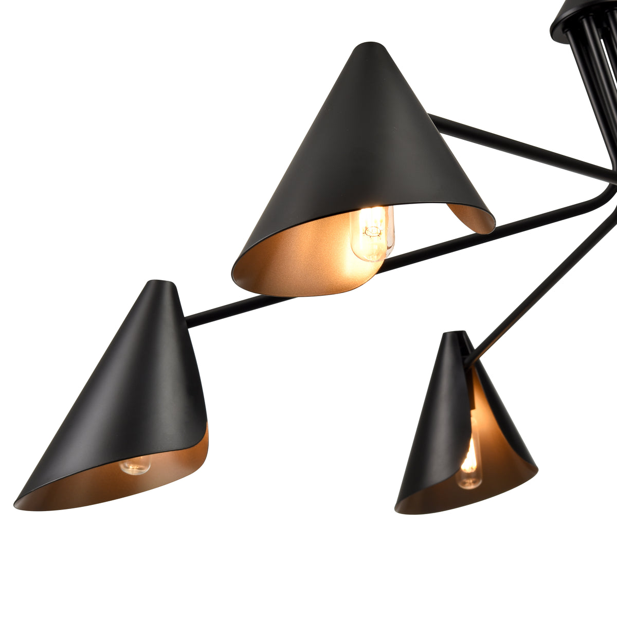 11.25'' Warhol Matte Black 6 Light Chandelier