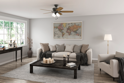52 inch Amberlin Noble Bronze Ceiling Fan with LED Light Kit and Pull Chain