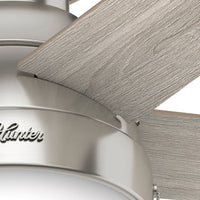 46 inch Anslee Brushed Nickel Low Profile Ceiling Fan with LED Light Kit and Pull Chain