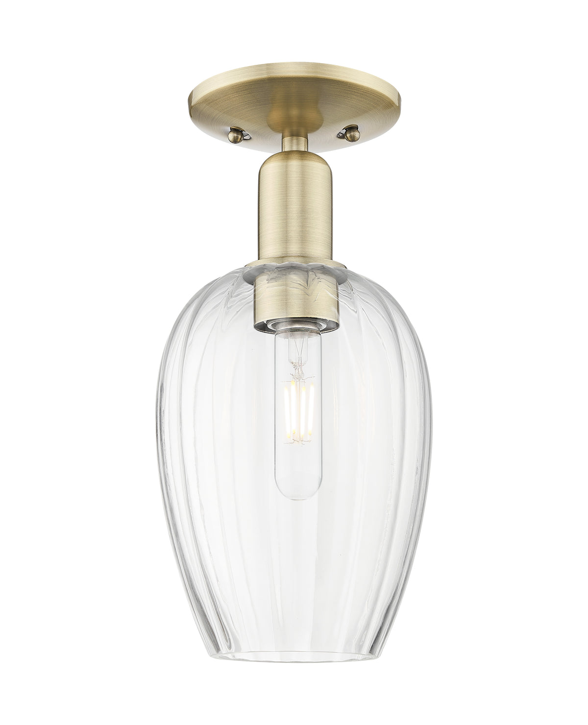 Preston Flute 6-Inch 1-Light Semi-Flush Mount 13.25-Inch High