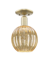 Arcadia Semi-Flush Mount Brushed Satin Nickel