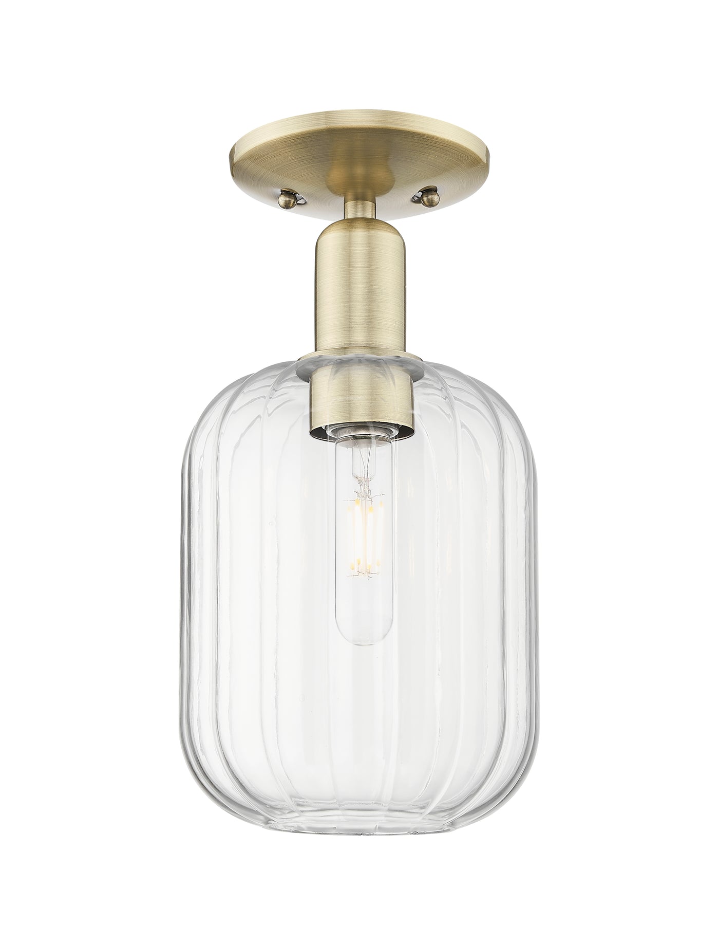 Arcadia Semi-Flush Mount Cast Brass Nickel