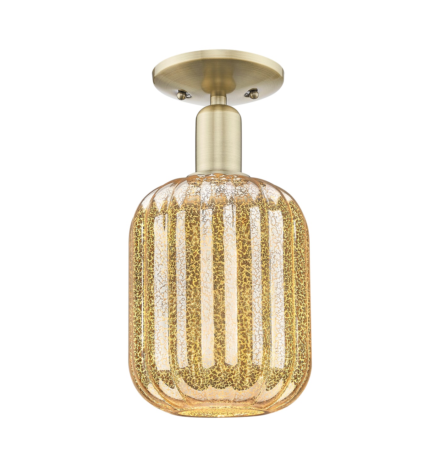 Arcadia Semi-Flush Mount Cast Brass Nickel