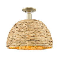 Arcadia Semi-Flush Mount Brushed Satin Nickel