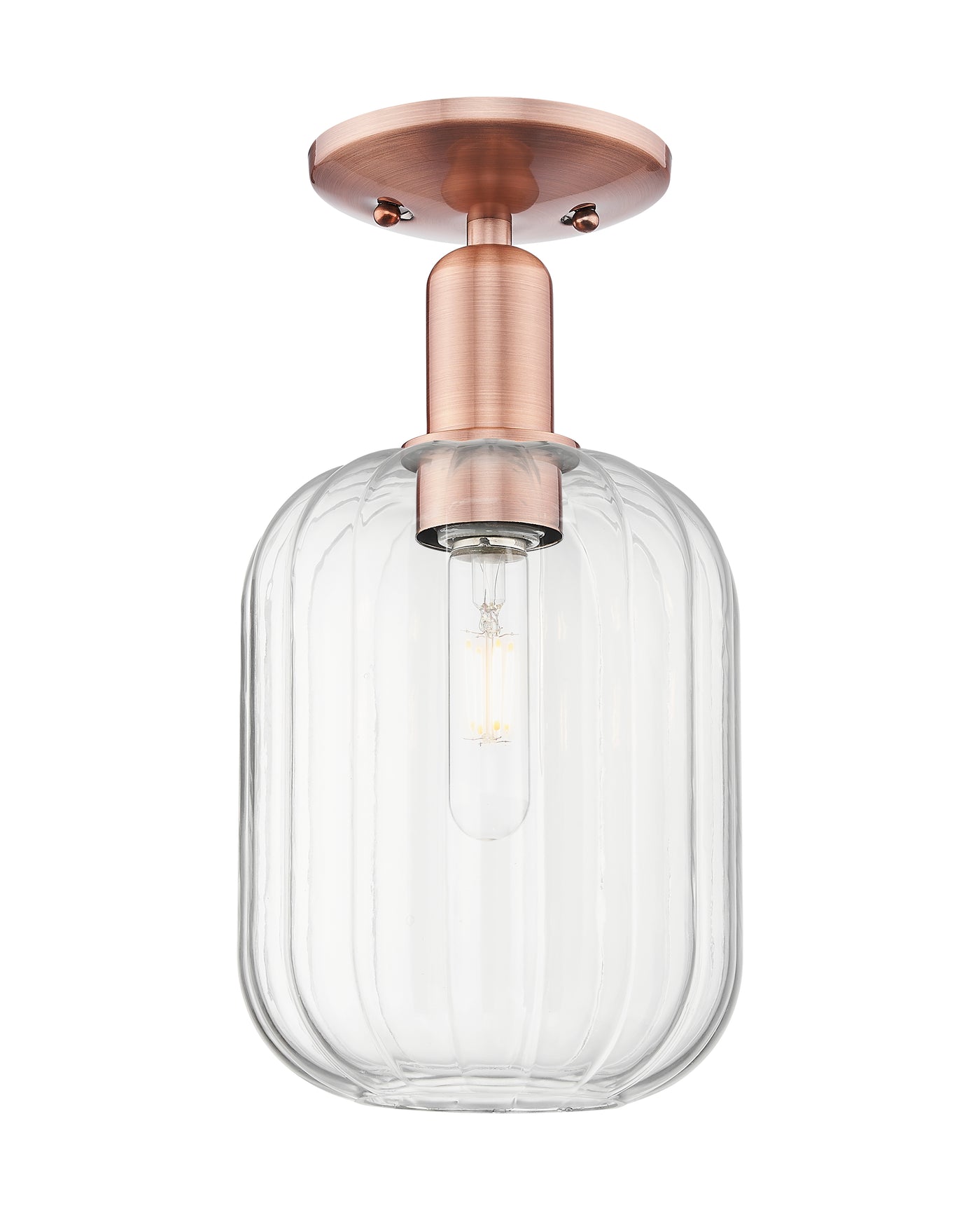 Arcadia Semi-Flush Mount Cast Brass Nickel