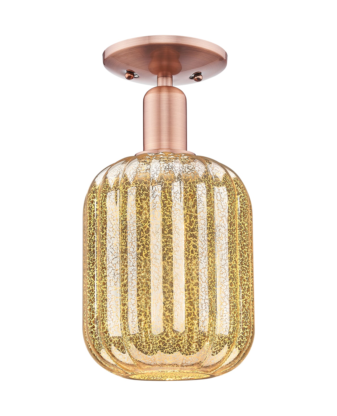 Arcadia Semi-Flush Mount Cast Brass Nickel