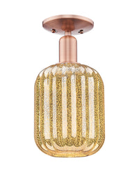 Arcadia Semi-Flush Mount Cast Brass Nickel