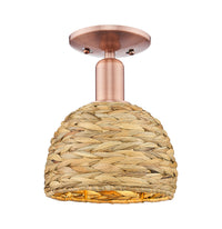 Arcadia Semi-Flush Mount Satin Nickel