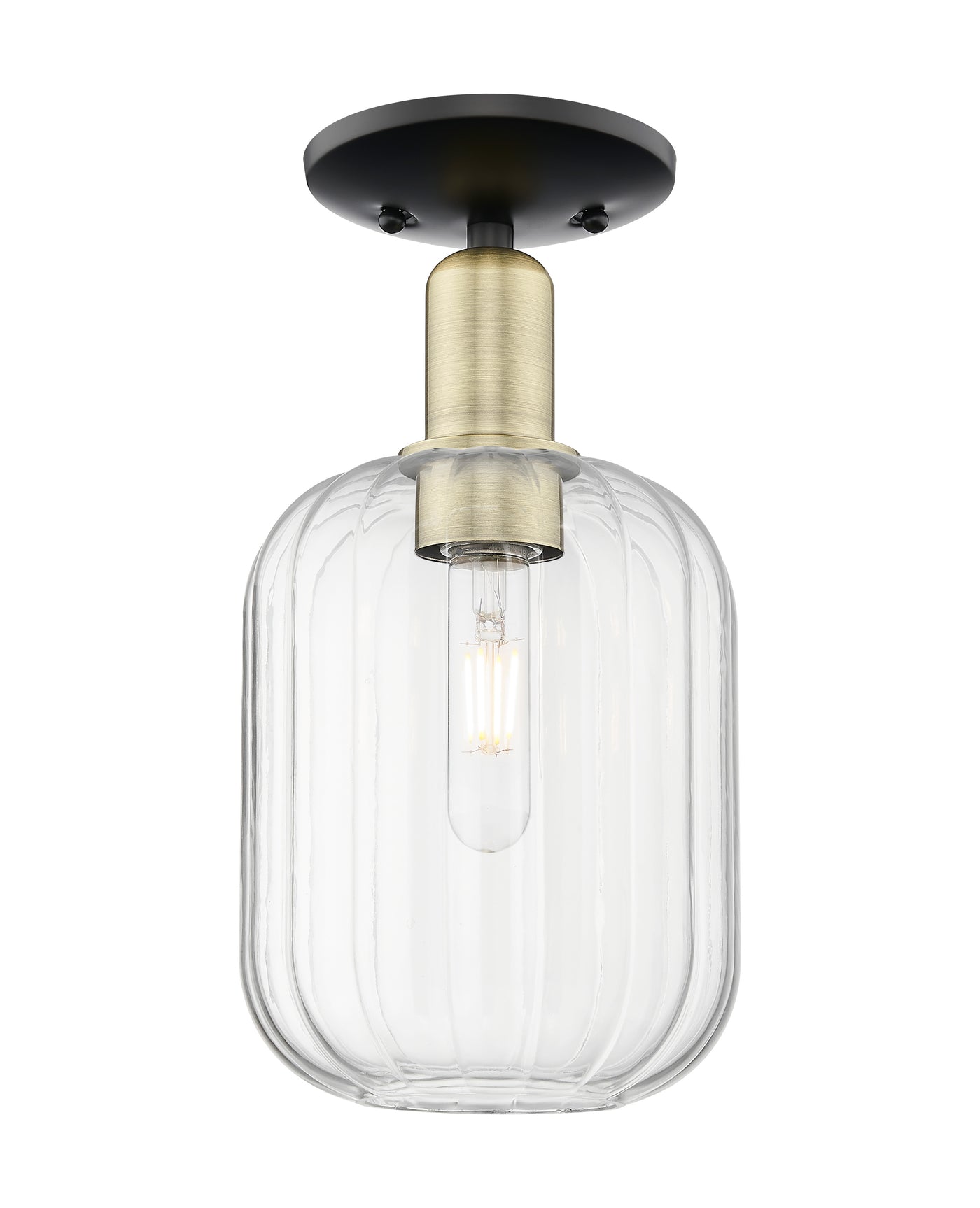 Arcadia Semi-Flush Mount Cast Brass Nickel