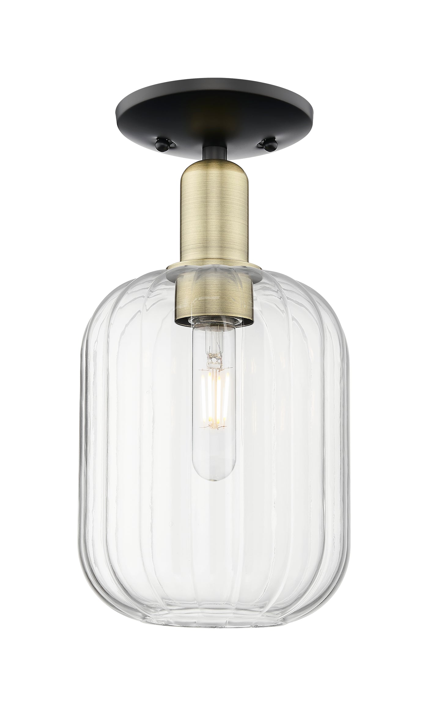 Arcadia Semi-Flush Mount Cast Brass Nickel