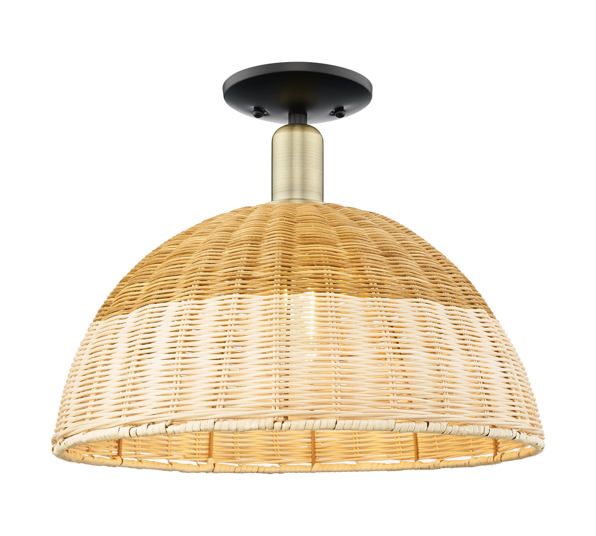 Natural Ballston Dome 16-Inch 1-Light Semi-Flush Mount