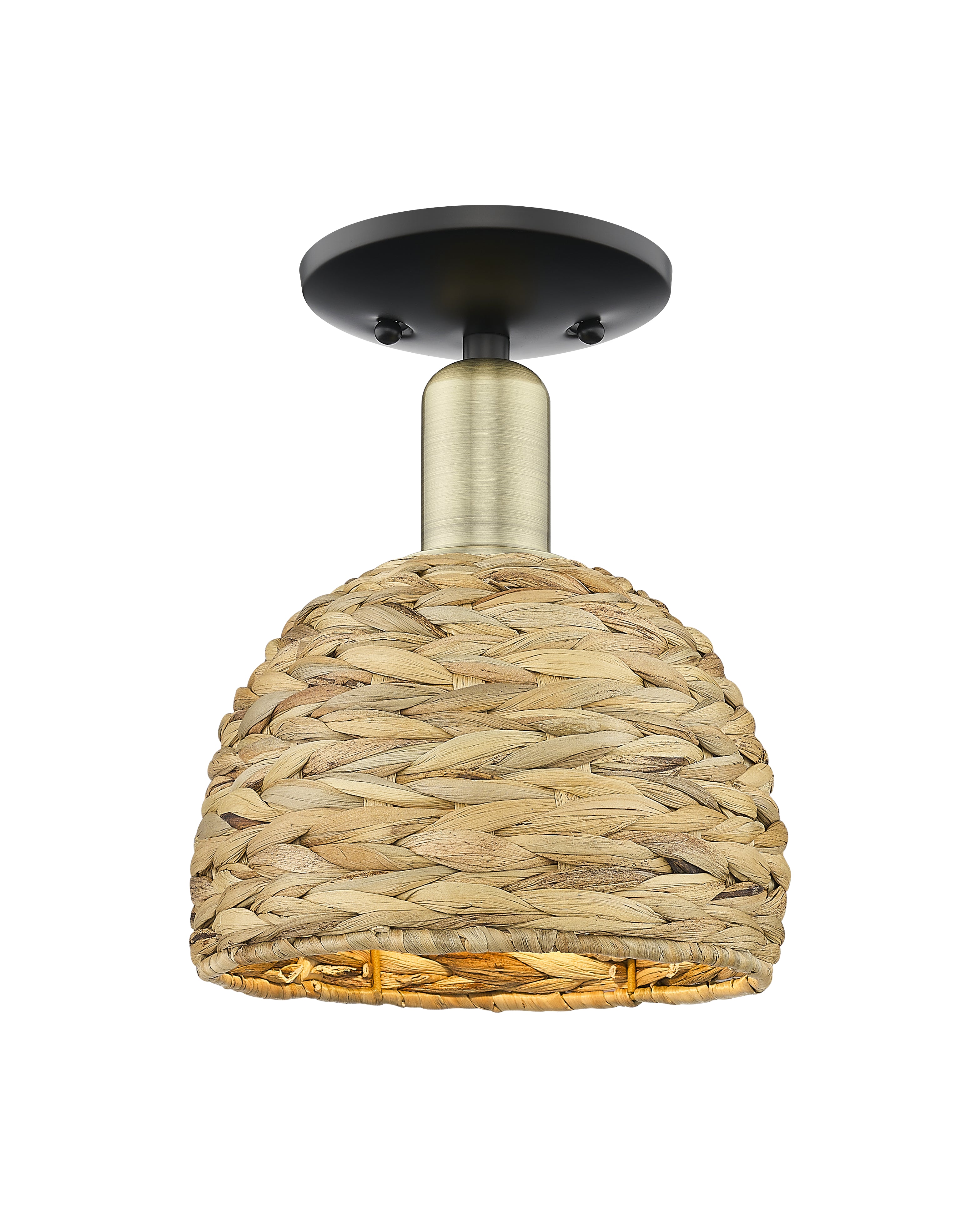 Arcadia Semi-Flush Mount Satin Nickel