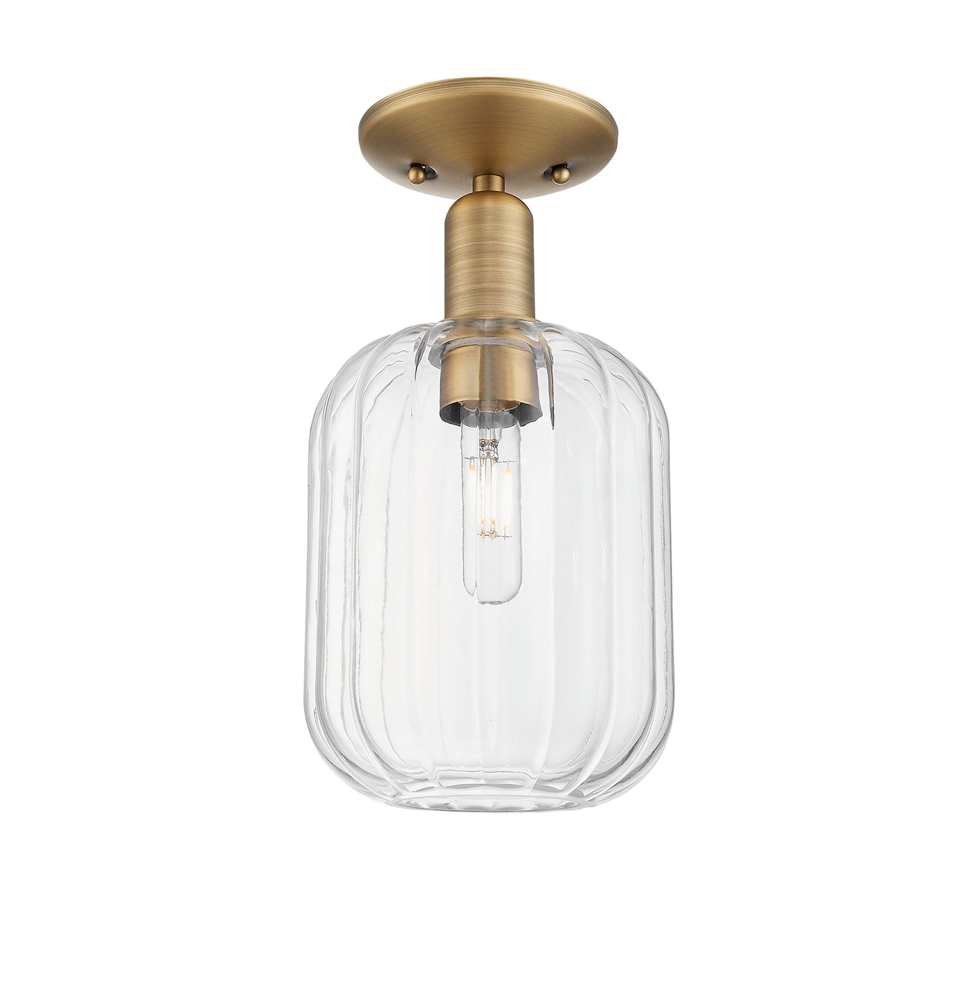 Arcadia Semi-Flush Mount Cast Brass Nickel