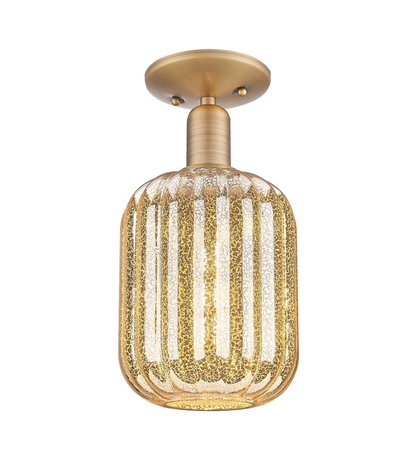 Arcadia Semi-Flush Mount Cast Brass Nickel