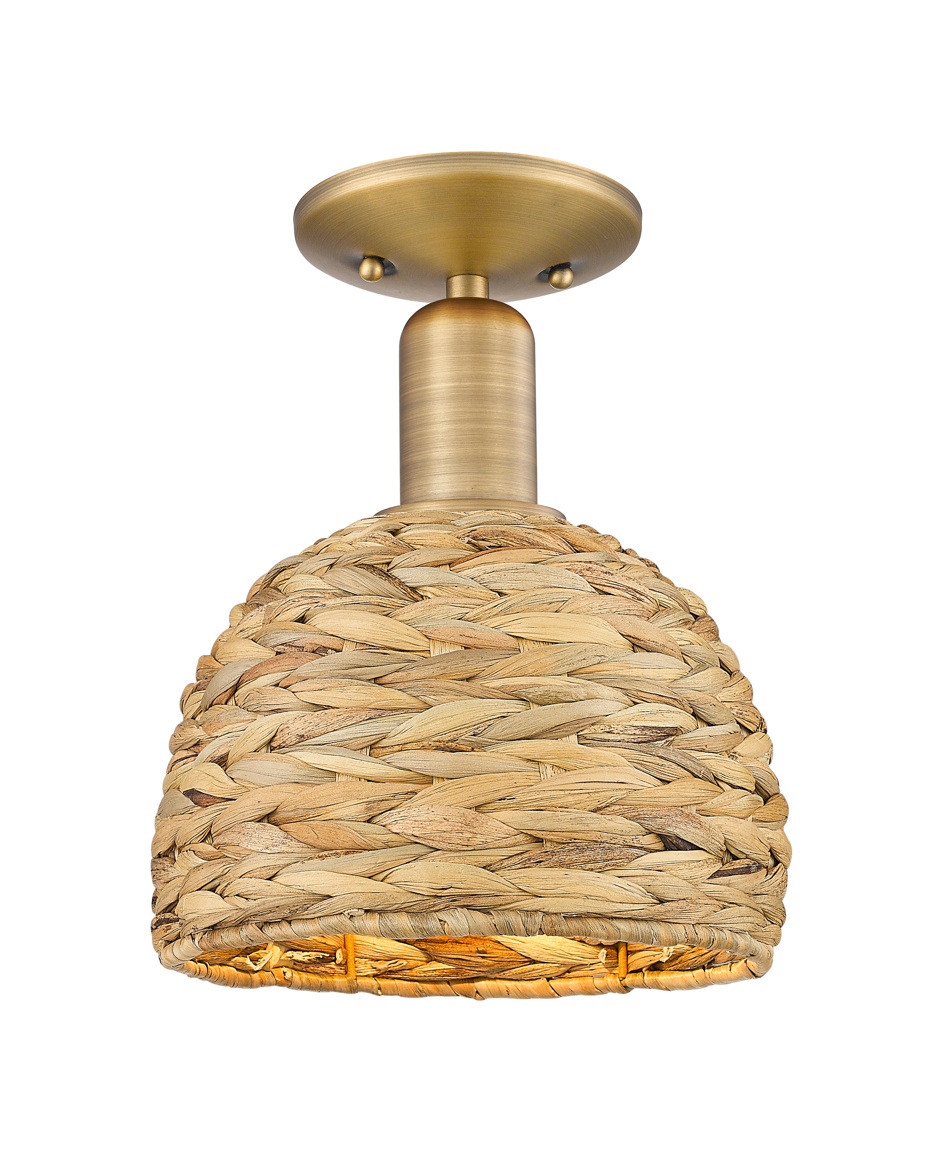 Arcadia Semi-Flush Mount Satin Nickel