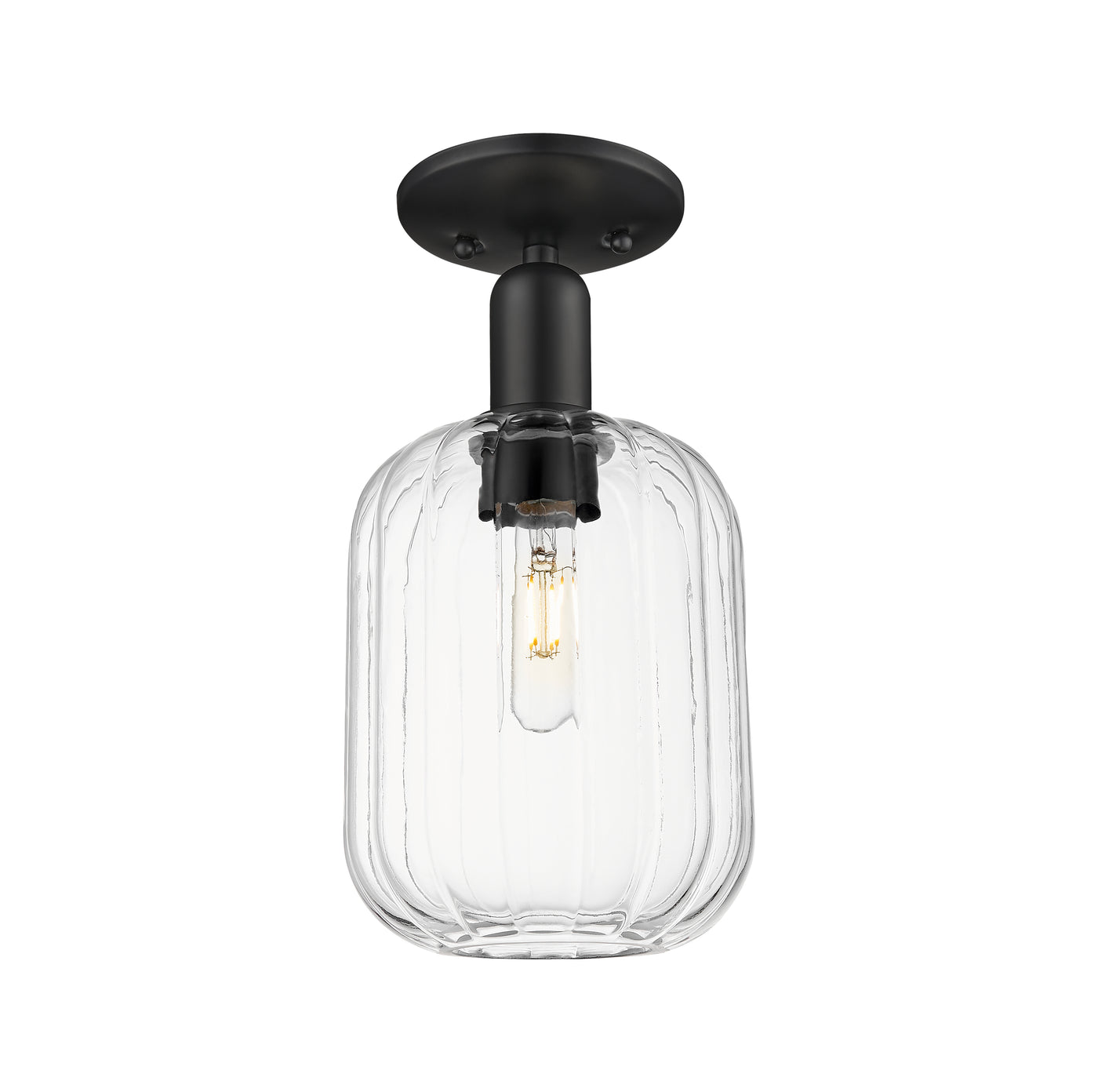 Arcadia Semi-Flush Mount Cast Brass Nickel