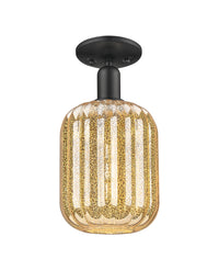 Arcadia Semi-Flush Mount Cast Brass Nickel