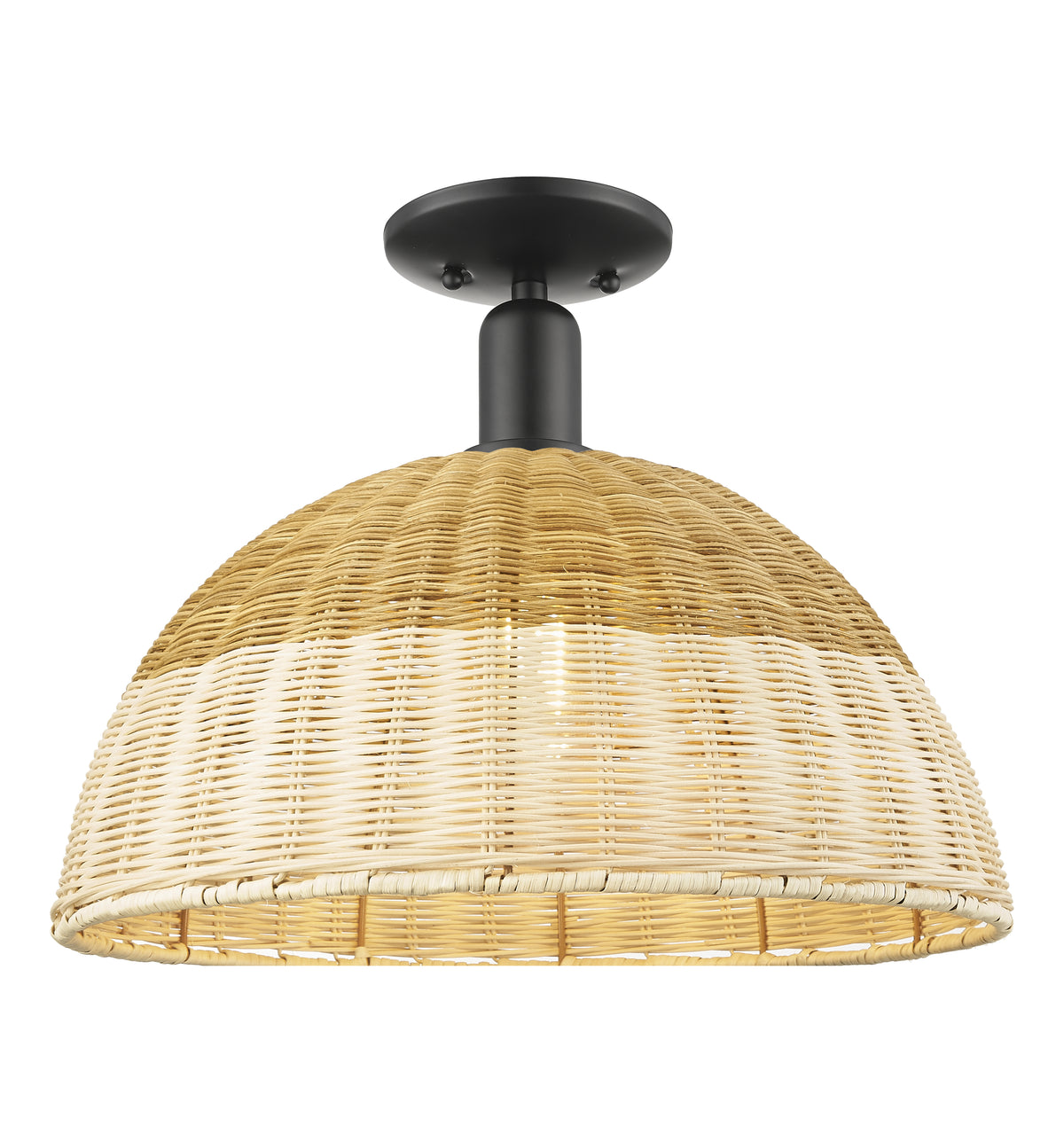 Natural Ballston Dome 16-Inch 1-Light Semi-Flush Mount