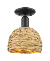 Arcadia Semi-Flush Mount Satin Nickel