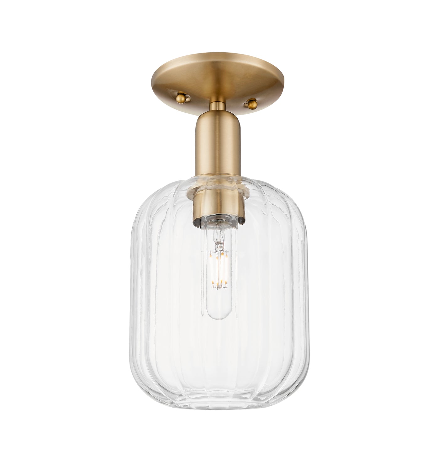 Arcadia Semi-Flush Mount Cast Brass Nickel