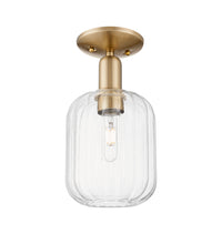 Arcadia Semi-Flush Mount Cast Brass Nickel