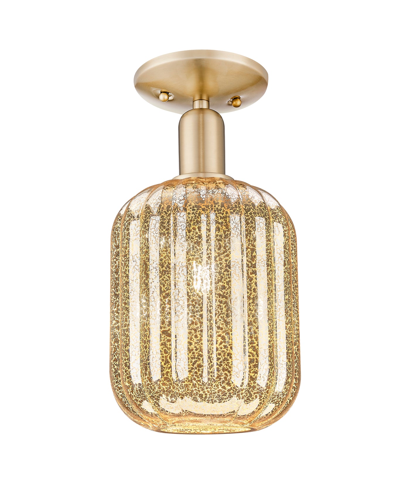 Arcadia Semi-Flush Mount Cast Brass Nickel