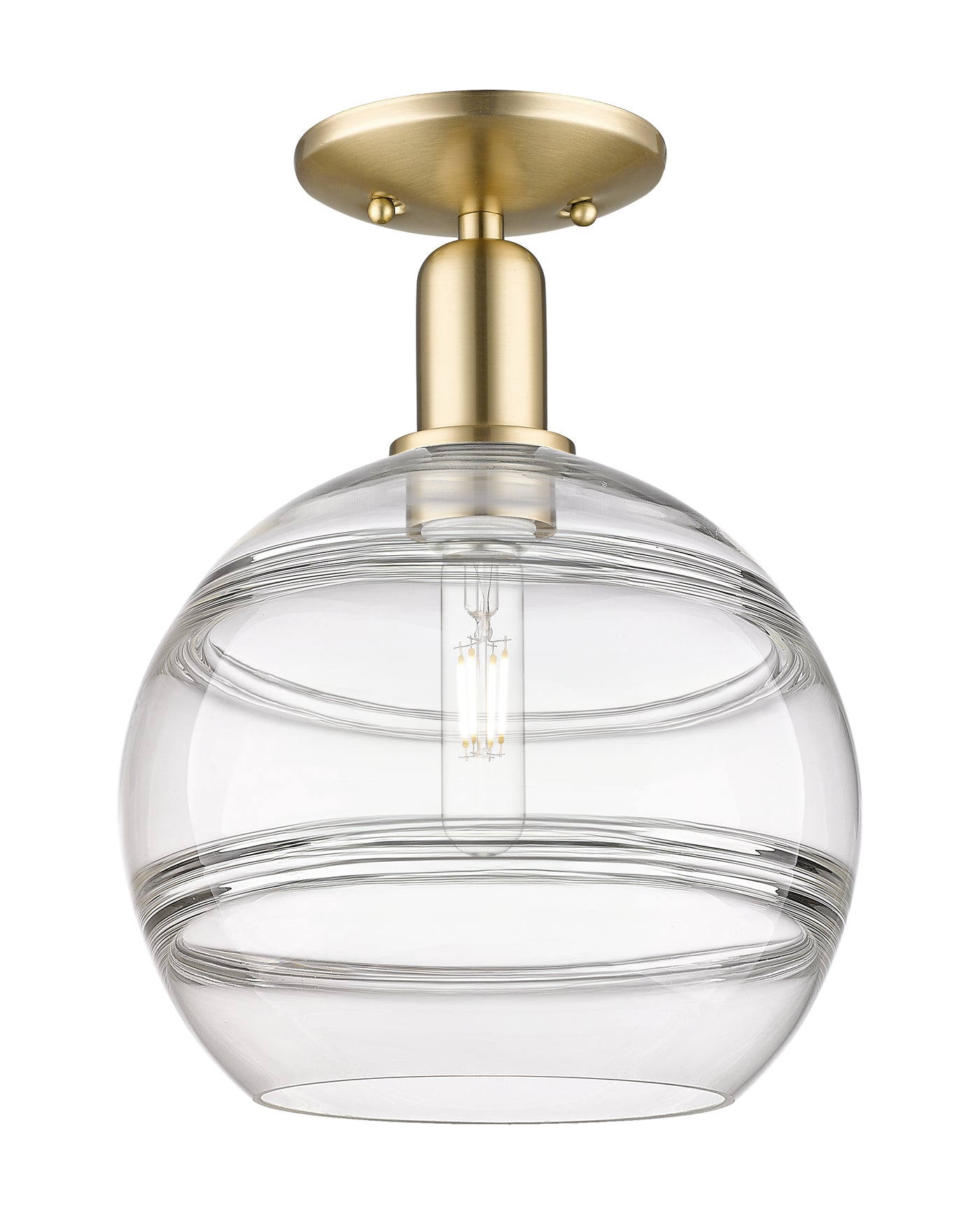 Arcadia Semi-Flush Mount Brushed Satin Nickel