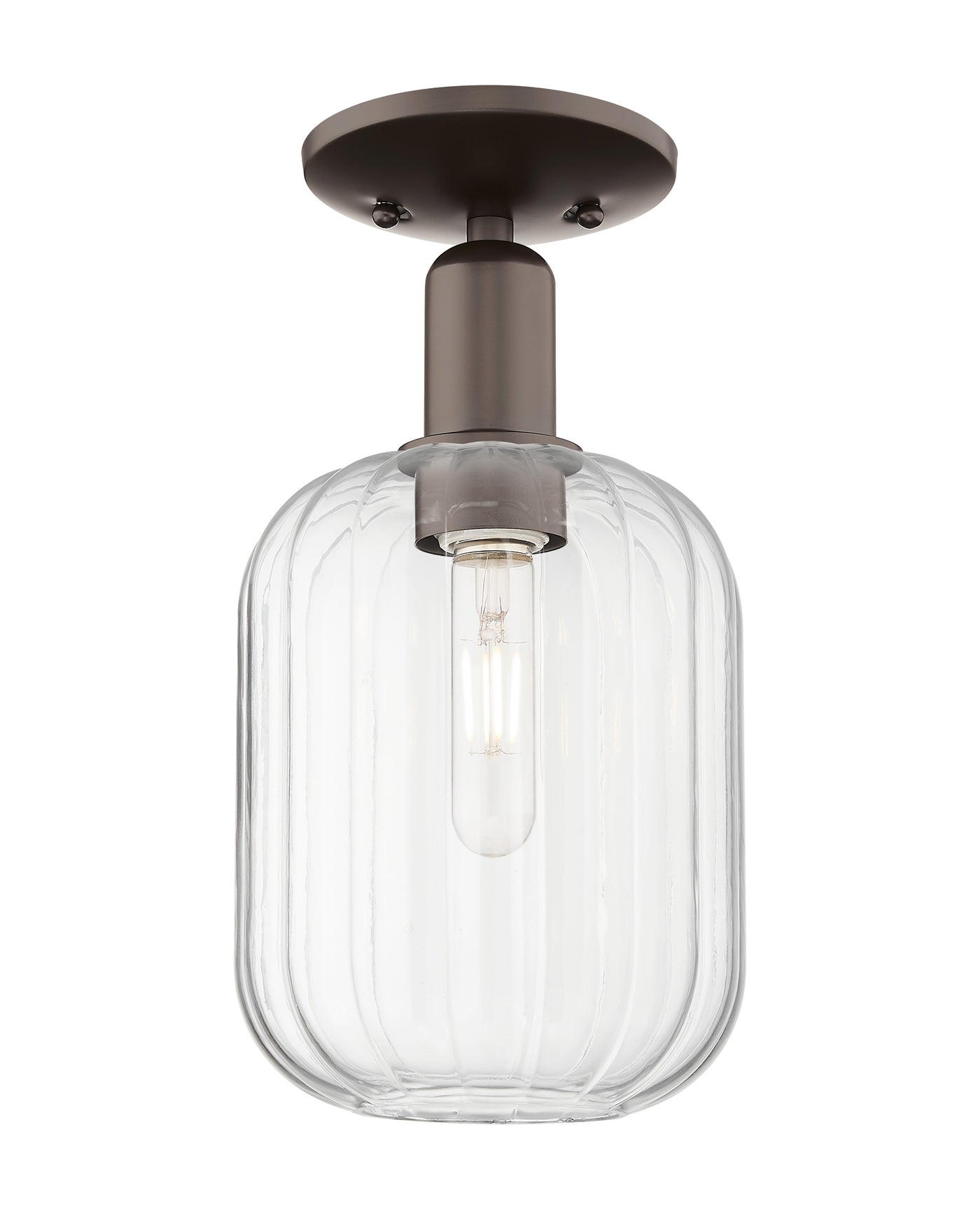 Arcadia Semi-Flush Mount Cast Brass Nickel