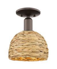 Arcadia Semi-Flush Mount Satin Nickel
