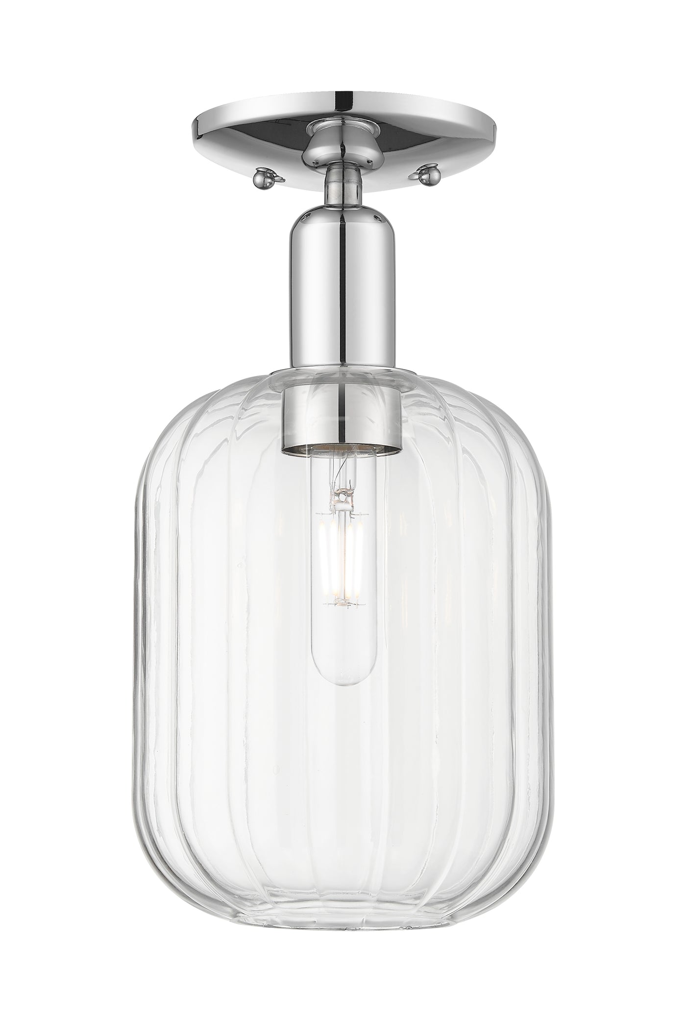 Arcadia Semi-Flush Mount Cast Brass Nickel