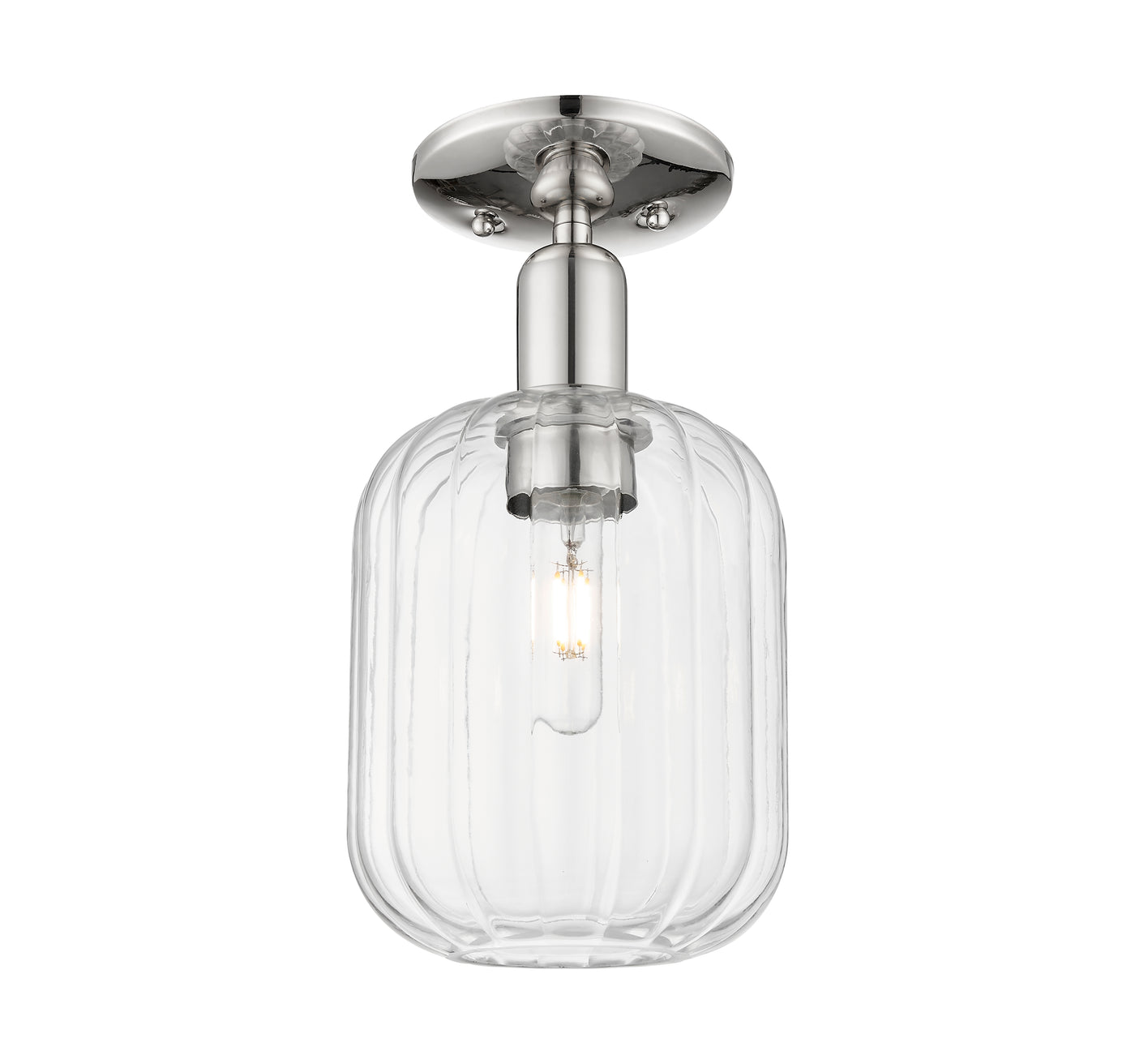 Arcadia Semi-Flush Mount Cast Brass Nickel