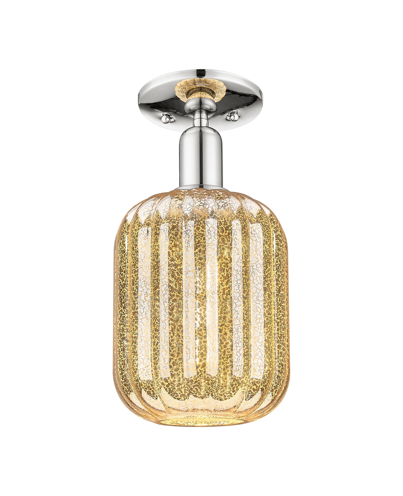 Arcadia Semi-Flush Mount Cast Brass Nickel