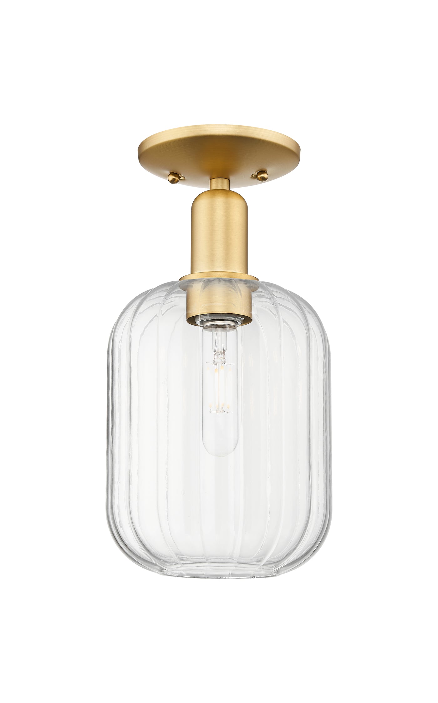 Arcadia Semi-Flush Mount Cast Brass Nickel