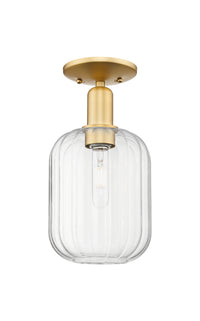 Arcadia Semi-Flush Mount Cast Brass Nickel
