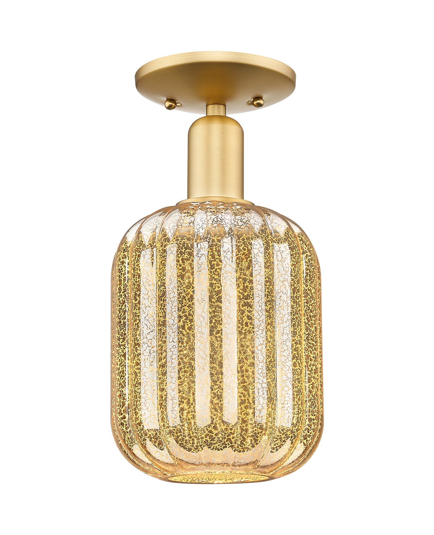 Arcadia Semi-Flush Mount Cast Brass Nickel