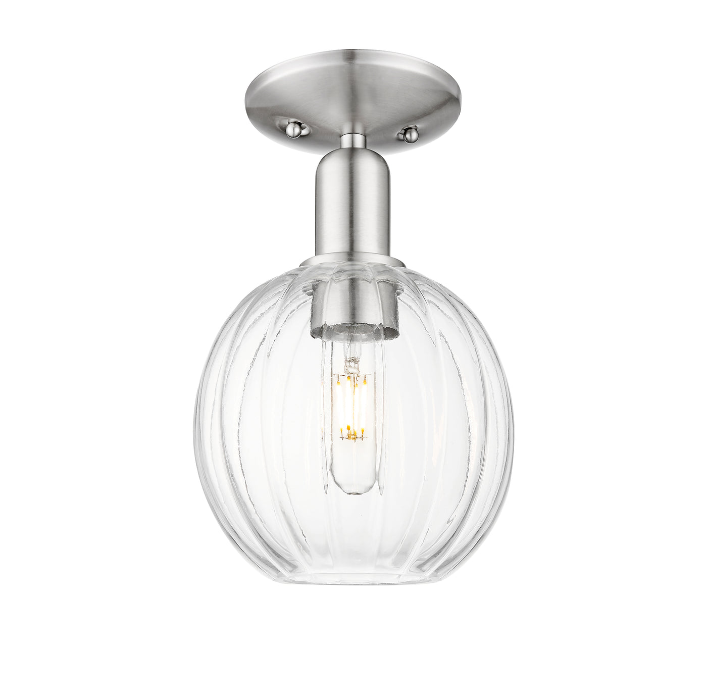 Arcadia Semi-Flush Mount Brushed Satin Nickel