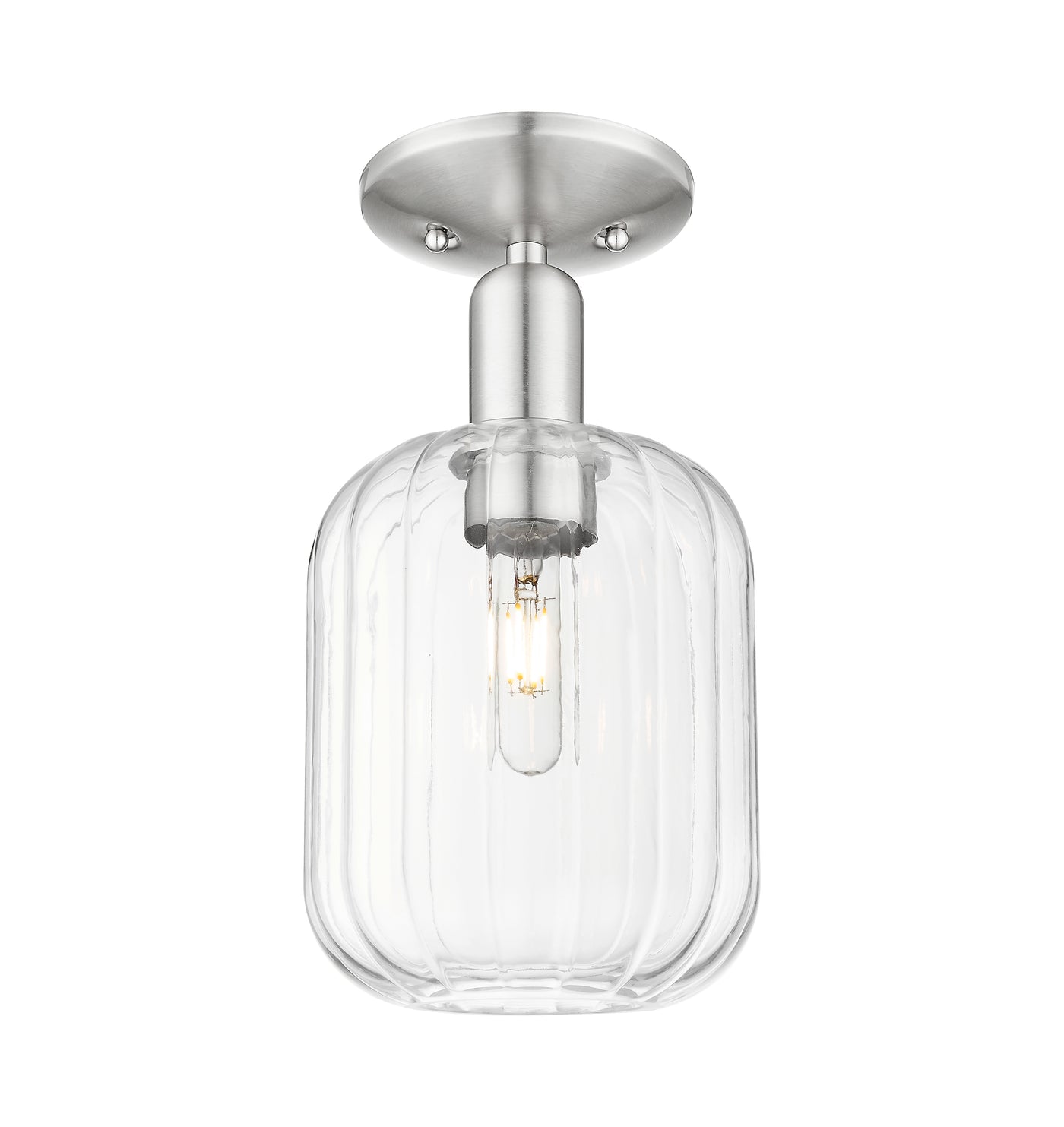 Arcadia Semi-Flush Mount Cast Brass Nickel