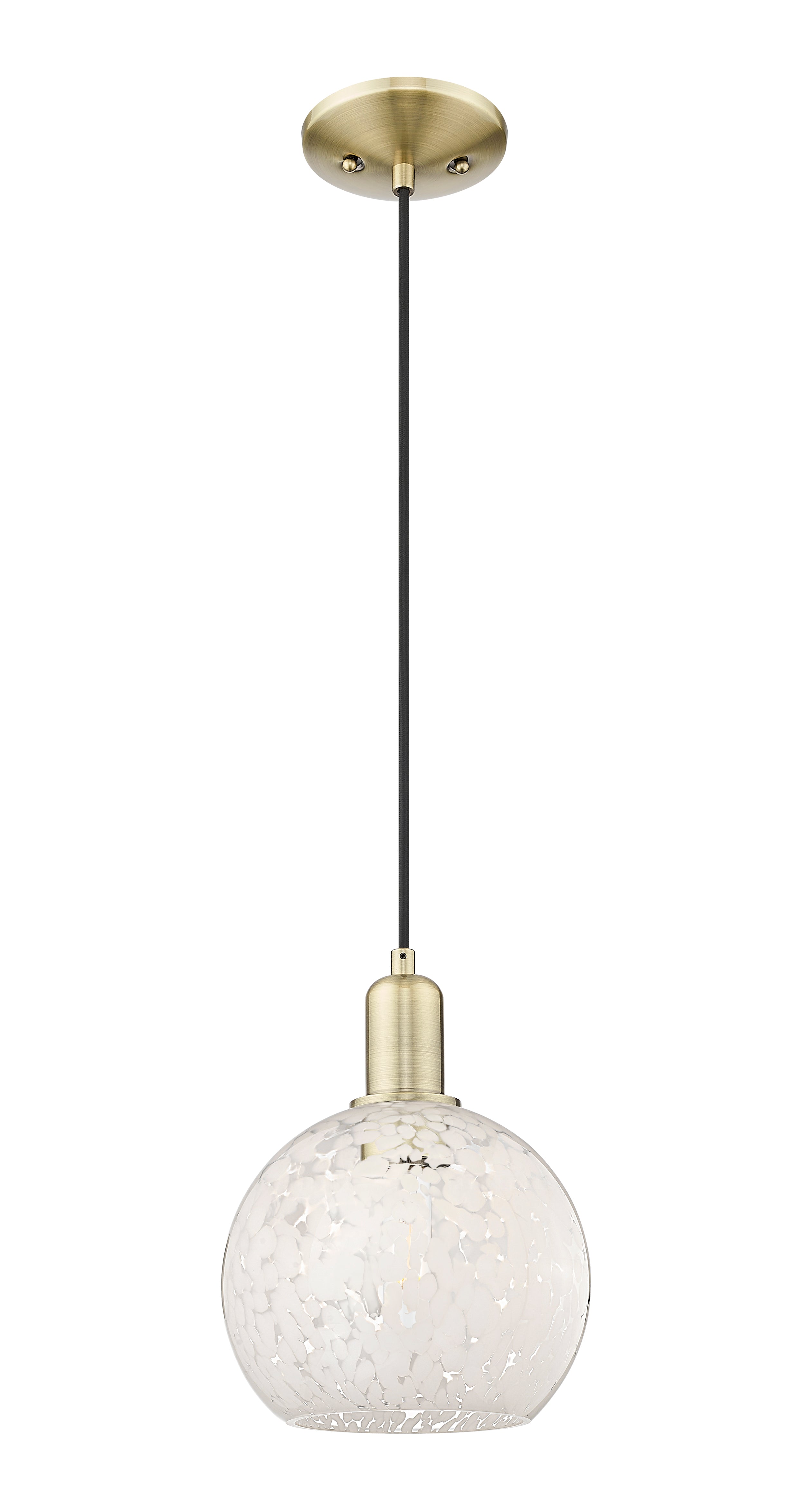 Arcadia Mini Pendant Antique Brass 8 Inch