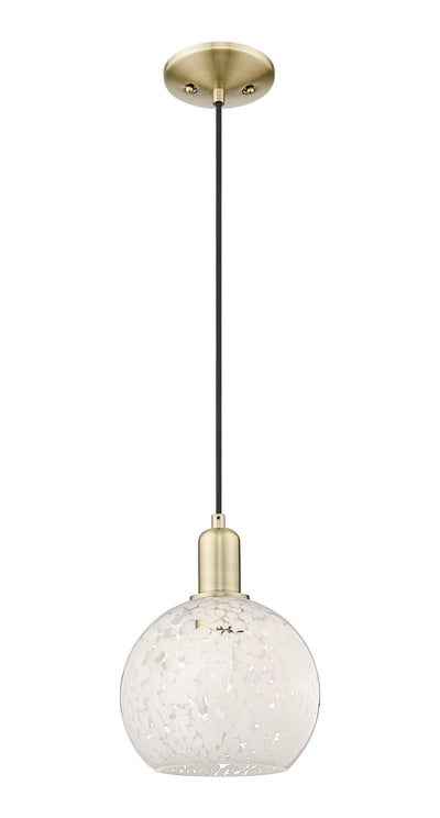 Arcadia Mini Pendant Antique Brass 8 Inch