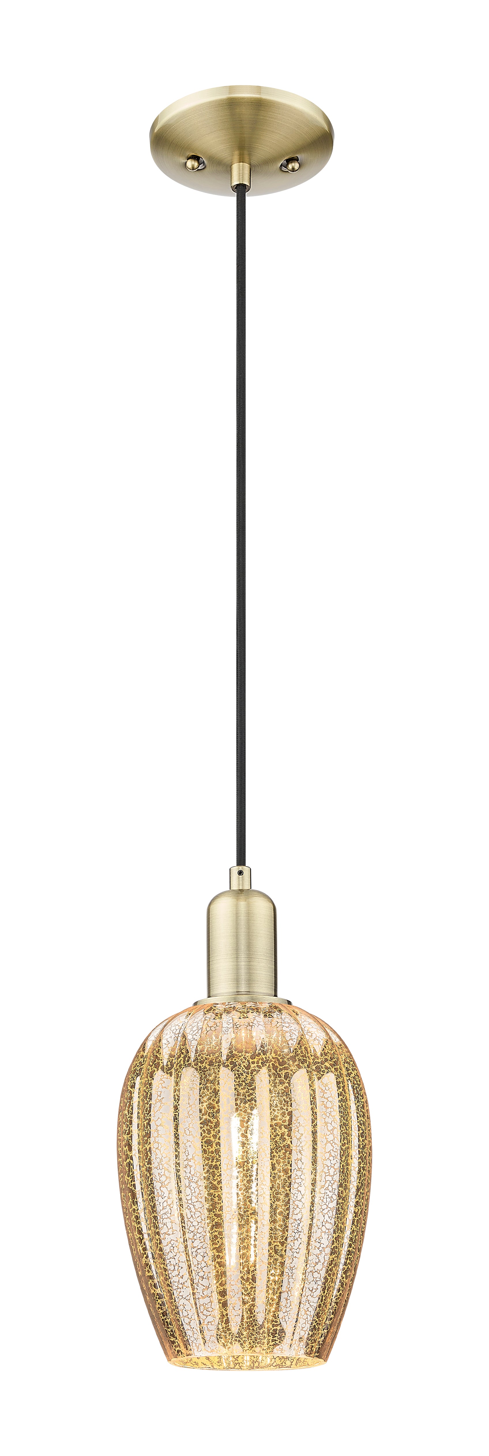 Arcadia Mini Pendant Antique Brass Dimmable