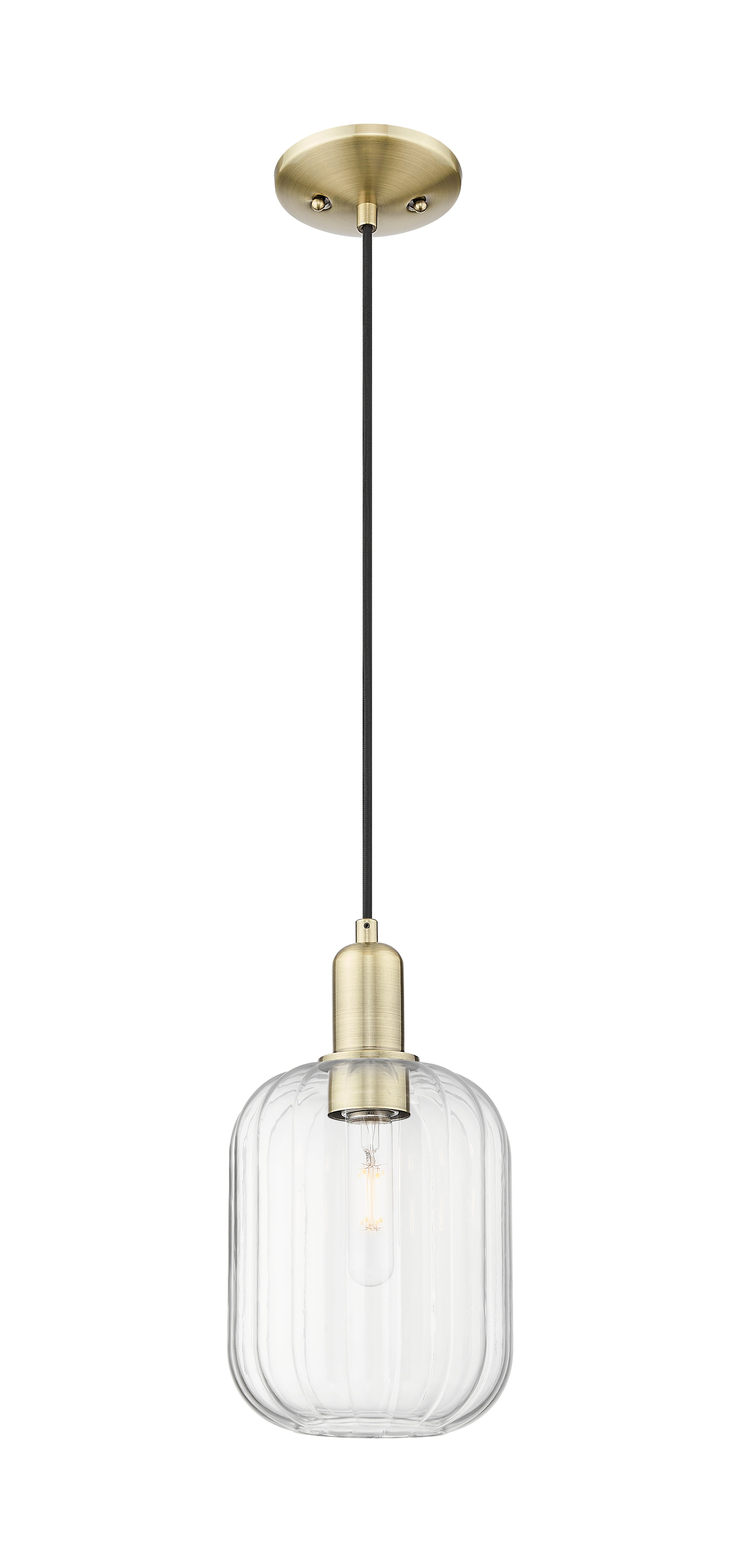 Arcadia Mini Pendant Antique Brass Glass