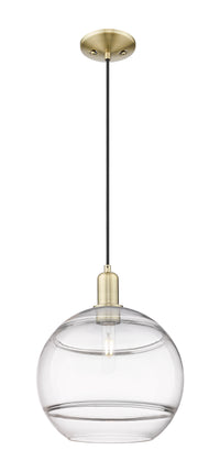 Arcadia Mini Pendant Antique Brass 12 Inch